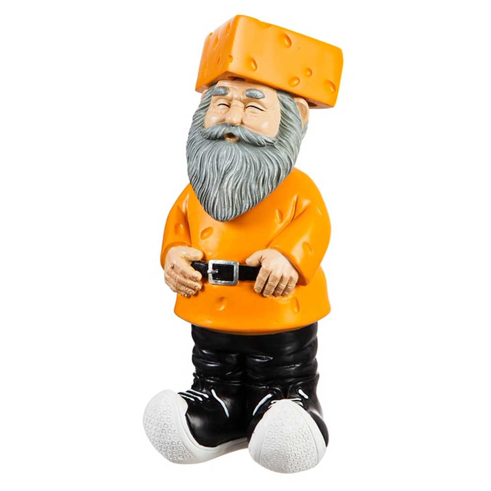 Original Cheesehead Sculpted Cheesehead Bobble Head Garden Gnome Gold