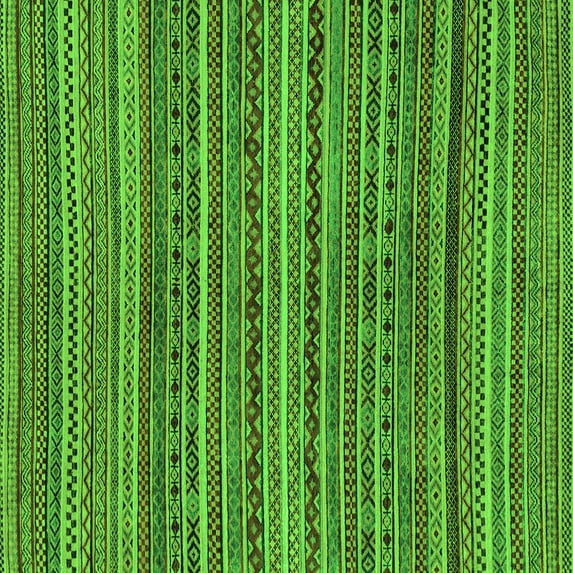 Ahgly Company Indoor Square Abstract Green Modern Area Rugs, 8' Square
