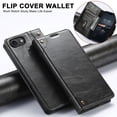 thumbnail image 4 of Case for iPhone 16e, Magnetic Matte Premium PU Leather Stand Flip Cover with Card Slots and Wallet, Shockproof and Full Body Protection Compatible with iPhone 16e - Black, 4 of 6