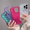 thumbnail image 2 of Luxury Water Wavy Pattern Phone Case For iPhone 11 12 13 14 15 Pro Max 14plus X XR XS Max 7 8 Plus Candy Color Transparent Cover, 2 of 5