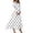 White, variant on Women's casual 3/4 Sleeve V-neck polka dot long skirt A-line beach dress, Size S-2XL