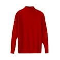 thumbnail image 5 of Difdany Pullover Sweater Women Long Sleeve Knit Basic Lightweight Cozy Turtleneck Fashion Tops Deep Red 2XL, 5 of 6