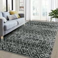 thumbnail image 2 of HOMERRY 9' x 12' Area Rug for Living Room Washable Bedroom Modern Moroccan Geometric Carpet for Floor Decoration, Black, 2 of 6