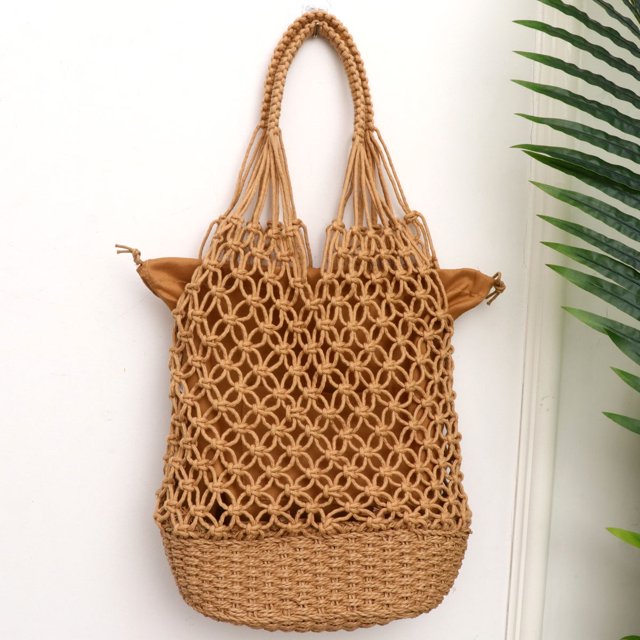 CRAFTHROU Lot de 1 Sac Seau en Filet de Pêche Vintage à la Mode pour Femmes et Travail