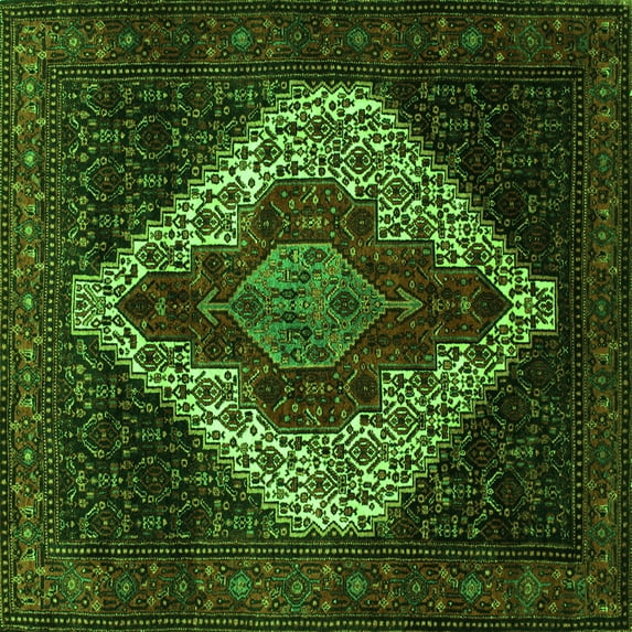 Ahgly Company Indoor Square Persian Green Traditional Area Rugs, 6' Square