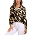 thumbnail image 2 of Animal Chic Blouse Leopard Print Funny Graphic Blouses Womens Street Fashion Shirts Spring Long Sleeve Oversized Clothes, 2 of 7