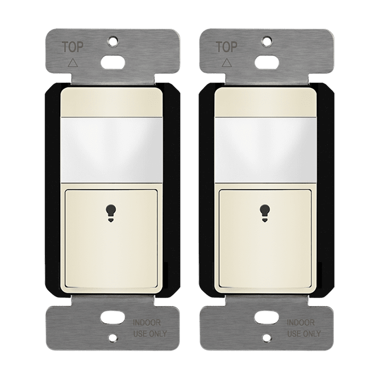 TOPGREENER Dual Load Motion Sensor Switch, PIR Sensor Light and Fan Switch,  Occupancy & Vacancy Modes, No Neutral Wire Required, Ground Wire Required
