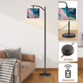 thumbnail image 5 of Arc Floor Lamps Neon pink gold waves aquamarine blue bubble swirls Fluid Art Marble Modern LED Adjustable Lampshade Standing Light for Living Room Reading Bedroom Office, 5 of 5