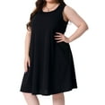 thumbnail image 2 of DARING DIVA Plus Size Floral Tank Sleeveless Boho Dress 4X Black, 2 of 5