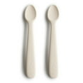 thumbnail image 1 of Mushie Lot de 2 Cuillères d'Alimentation en Silicone - Ivoire, 1 of 6