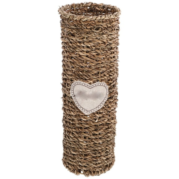 MEIBUTYUP Handmade Woven Rattan Vase Decorative Flower Planter for Desktop, Home and Office Decoration