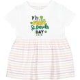 thumbnail image 3 of Inktastic My First St Patrick's Day with Shamrocks Girls Baby Dress, 3 of 5