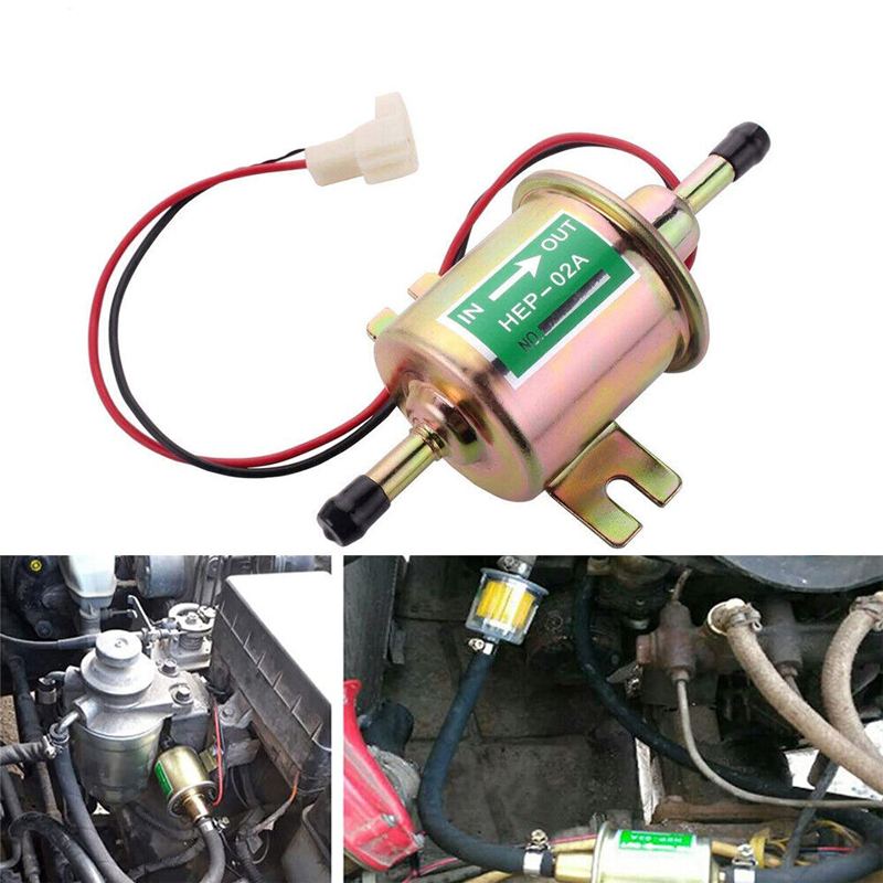 12V Inline Low Pressure Electric Fuel Pump HEP02A Universal 2.54PSI
