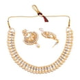 thumbnail image 5 of Efulgenz Indian Faux Pearl Necklace Jewelry Set CZ Cubic Zirconia Beaded Choker Necklace Earrings Jewelry Set, 5 of 5