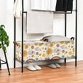 thumbnail image 3 of Yayeee Foldable Storage Basket for Shelves with Handles Set of 2 Waterproof Cloth Bins, Beige Retro Rainbow, 3 of 7