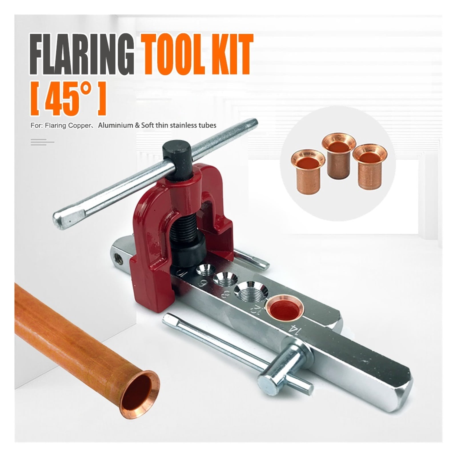 Tube Cutter Flaring Tool Kit Tube Expander Expansion Mouthparts Pipe Cutter Reamer Device For Copper Tube Flaring Tools ,Easy to Use