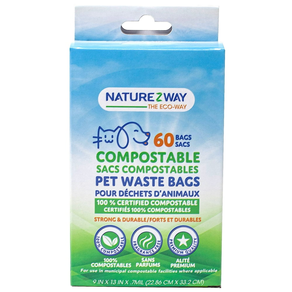 NatureZway Compostable Waste Bags Pet 60 Ct.