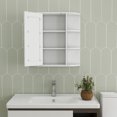 thumbnail image 3 of S-HOME Wall Mounted White Bathroom Medicine Cabinet with Mirror Door, 6 Open Shelves, Adjustable Storage, 3 of 7