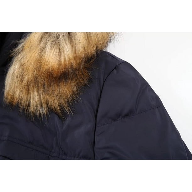 Valuker Women s Down Coat with Fur Hood with 90 Down Parka Puffer Jacket Walmart
