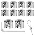 thumbnail image 1 of 10PCS Stainless Steel Cable Clamps, 316 Stainless Steel Cable Clamps with Hexagonal Screws and Wrench, Rope Clamps for Wire Rope, Clothesline Tensione, 1 of 5