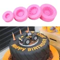 thumbnail image 2 of Tire Wheel Chocolate Cake Mold Food Grade Silicone Fondant Decorating Tool, 2 of 7