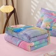 thumbnail image 5 of jejeloiu Magical Cute Girls Zipper Twin Comforter Sets with Fitted Sheet and 2 Pillowcases For Kids,Girls Personalized Initial A Zipper Bedding Set,Pink Reversible,4 Pieces, 5 of 7