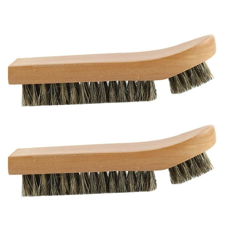 

2pcs Shoe Bristle Brush Wood Handle Cleaning Arc-Shaped Shoe Brush Cleaning Tool (Burlywood)