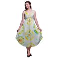 thumbnail image 1 of Bimba Robe Midi Imprimée Teinture sur Nœuds pour Femmes Été Col en V Tenue de Vacances-TTG, 1 of 1