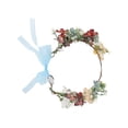 thumbnail image 5 of Diadema con guirnalda de flores artificiales para mujer, corona para el pelo elegante y exquisita para fiesta de boda (naranja), 5 of 5