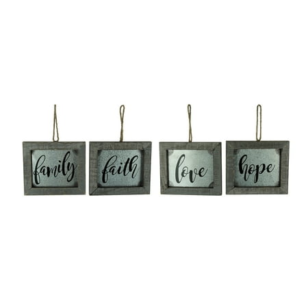 - Faith Hope Family Love 4 Piece Word Art Wall Hanging Set