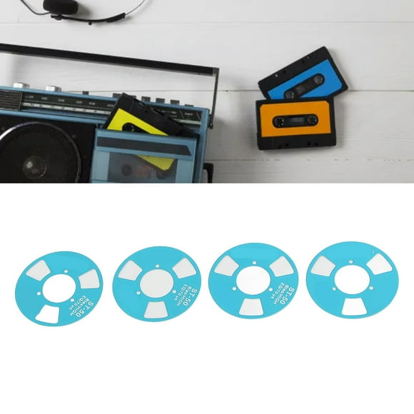 Cinta de Casete de Carrete A CARRETE DE BRICOLAJE, CINTA DE CASETE DE CARRETE DE METAL EN RETRO CON 4 CARRETES, 2 Ruedas para Grabación de Música para AltaVoz
