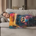 thumbnail image 3 of Vibrant Gorilla Pattern Throw Blanket 40"x50", Animal Lover Blankets for Living Room Decor, Soft Flannel Polyester Gorilla Gifts for Women Men, 3 of 10