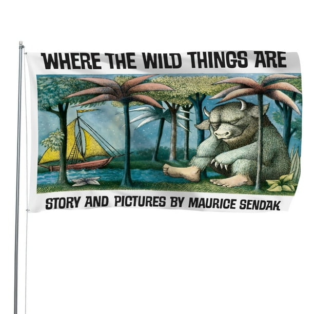 Donde Viven los Monstruos Bandera impresa con temática, regalo perfecto para fanáticos, amigos y familiares, y adecuada para actividades al aire libre e interiores, decoraciones de fiesta. 60*90CM