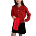 thumbnail image 5 of Suéter tipo cárdigan con bola tridimensional de estilo coreano para mujer, chaqueta tipo cárdigan de punto dulce y suave de nuevo estilo para otoño e invierno, 5 of 5