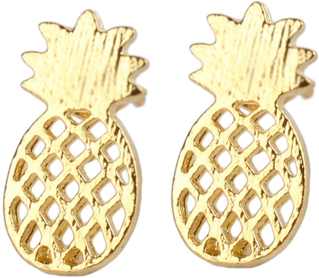 1 Pair Fashion Cute Fruit Stud Earrings Pineapple Stud Earrings Women Jewelry Gift for Friend 3 Colors