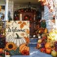 thumbnail image 2 of Rustic Farmhouse Thanksgiving Pumpkin Garden Flag 12x18 Inch Double Sided Burlap Fall Welcome Autumn Maple Leaf Sunflower Decor, 2 of 9