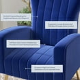 thumbnail image 3 of BELLEZE Modern Wingback Accent Lounge Arm Chair - Kinsley (Navy Blue), 3 of 7