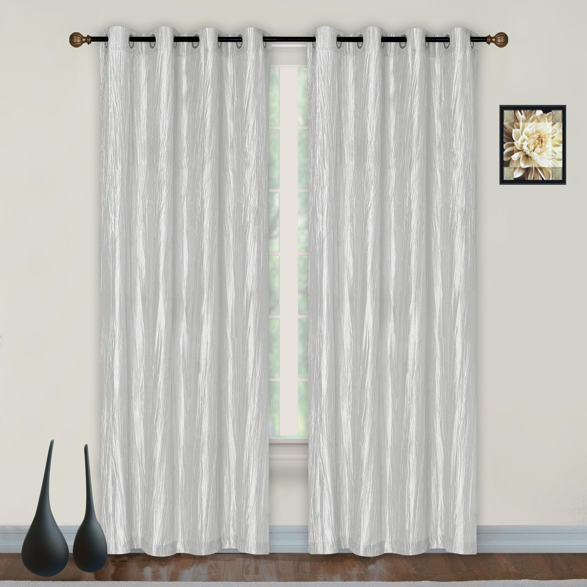 Dainty Home Verona Single Window Curtain Panel, 84" x 52", White