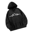 thumbnail image 2 of Sudadera con capucha con cordón Sudadera con capucha con cordón Cómoda sudadera con capucha para adultos de poliéster negro Tops para trabajo de XL Yinane Sudadera con capucha, 2 of 8