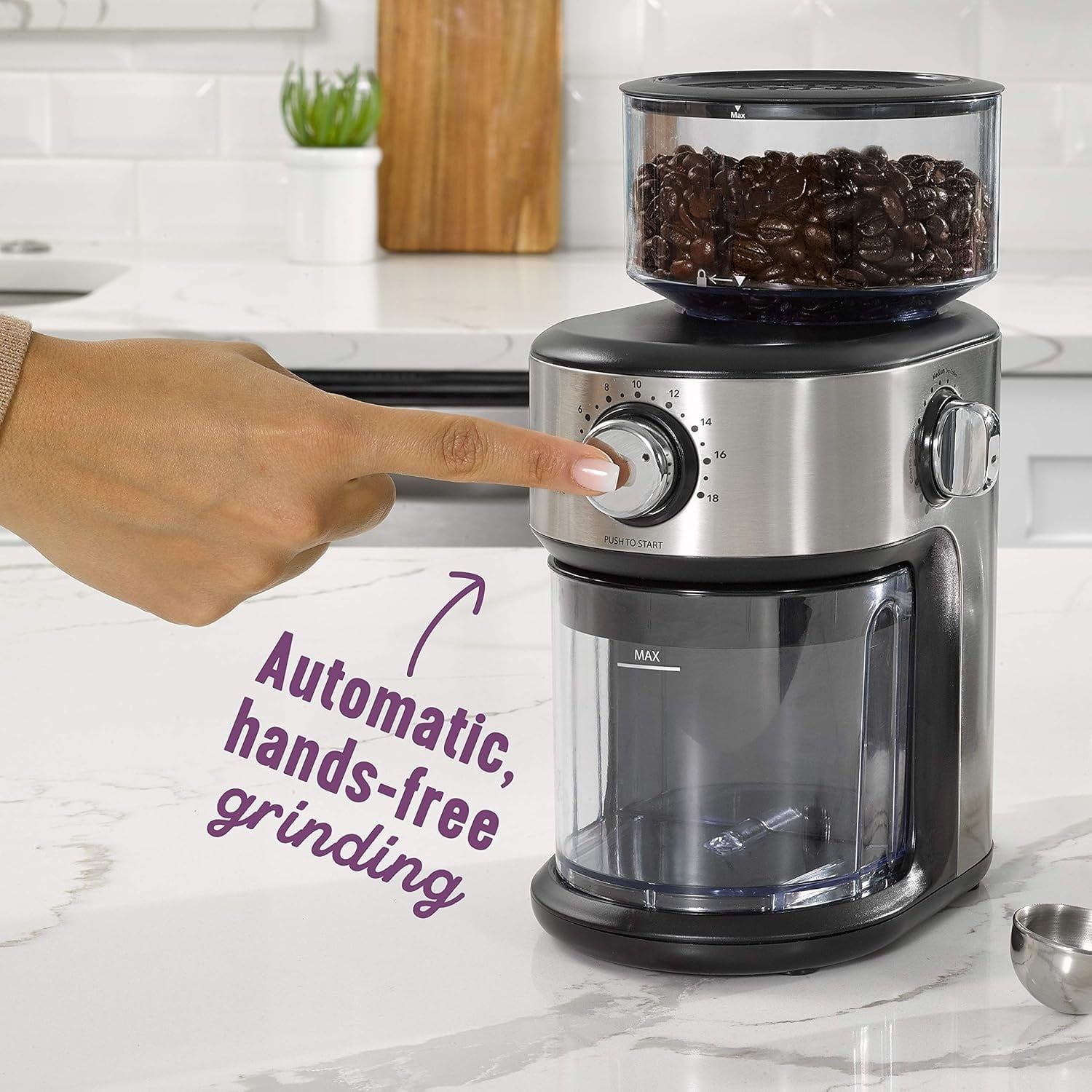 Coffee Grinder Automatic Grinder with 18 Presets for French Press Drip and Espresso 18-Cup Capacity Stainless Steel