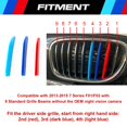 thumbnail image 3 of Xotic Tech M-Colored Stripe Grille Insert Trims Compatible with BMW 7 Series F01/F02 2013 2014 2015 730i 740i 750i 760i 730Li 740Li 750Li 760Li Kidney Grill (9-Beams Standard Grille), 3 of 9