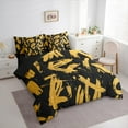 thumbnail image 3 of Castle Fairy Teens Abstract Stripes 7pcs Bedding Comforter Set,Vintage Aesthetic Queen Bedding Sets Super Cozy,Black Golden Queen Sheet Sets,Breathable Home Decor, 3 of 8