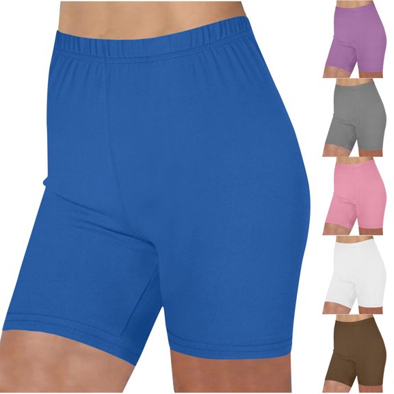YOIAVAIOY Biker Shorts Women with Pockets Tummy Control Workout Yoga Shorts High Waisted Plus Size Athletic Shorts Gym Leggings Gray M