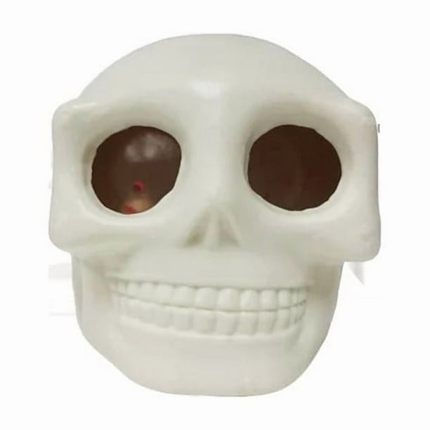 Juguete de Calavera con Ojos Explosivos, Gris, Aterrador y Antiestrés | Juguete Antiestrés de Descompresión | Juguete de Terror con Gusanos En Los Ojos | Regalo de Broma de Halloween para Adultos y A