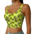 thumbnail image 2 of Sports Bras For Women Workout Tank Tops, Bike Yellow Running Vest With Removable Cups, 2 of 2