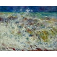 thumbnail image 2 of Renoir, Pierre-Auguste 32x26 Black Ornate Wood Framed with Double Matting Museum Art Print Titled - The Wave, 2 of 4