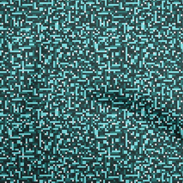 oneOone Polyester Lycra Turquoise Blue Fabric Abstract Fabric For Sewing Printed Craft Fabric By The Yard 56 Inch Wide