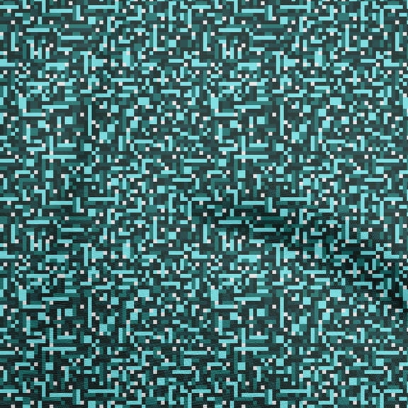 oneOone Polyester Lycra Turquoise Blue Fabric Abstract Fabric For Sewing Printed Craft Fabric By The Yard 56 Inch Wide