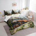 thumbnail image 3 of Manfei Retro Train 7 Pieces Bedding Comforter Set,Western Steam Engine Full Bedding Set,Green Plant Tree Fitted Sheet Flat Sheet For Kids,Breathable Home Decor Reversible, 3 of 8