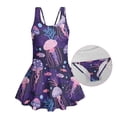 thumbnail image 5 of Xixirimido Jellyfish Corals Print Girls One-piece Swimsuits Sleeveless Swimwear with Skirt & Built-in Shorts Hawaiian Beach Vacation Modest Bathing Suit, 12-13 Years, 5 of 7